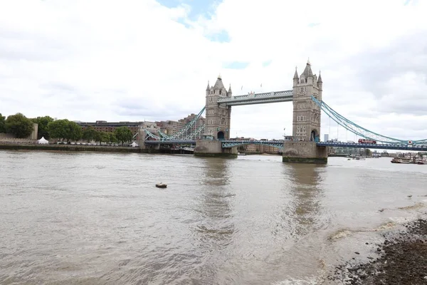 Una Vista Aérea Del Puente Torre Sobre Río Támesis Londres —  Fotos de Stock