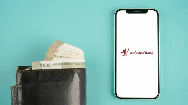 Indusind Bank Cep Telefonu Ekranında Sınırlı — Stok fotoğraf