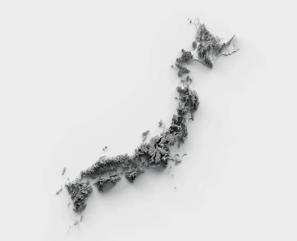 Illustration Japan Topographic Map White Background — Stock Photo, Image