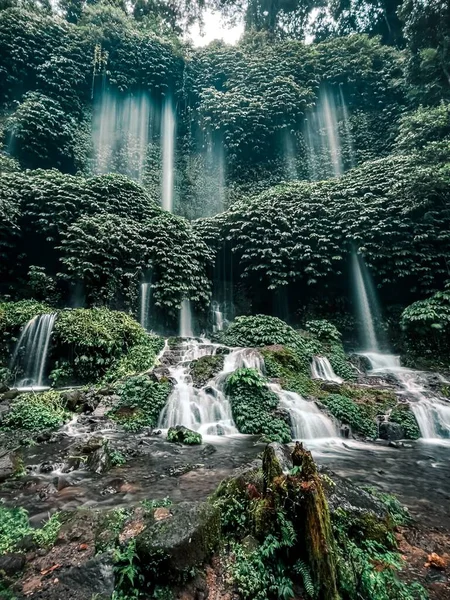 Breathtaking View Benang Kelambu Waterfalls Lombok Island Indonesia — Stock Photo, Image