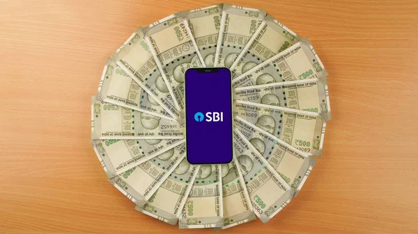 State Bank India Sbi Sullo Schermo Del Telefono Cellulare Sfondo — Foto Stock