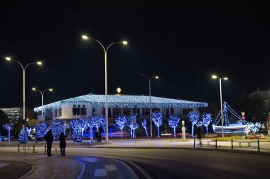 Volos, Yunanistan, güzel şehir geceleri