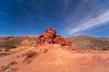 Quebrada de la Senoritas Uquia Köyü 'ndeki Quebrada de Humahuaca, Jujuy, Arjantin