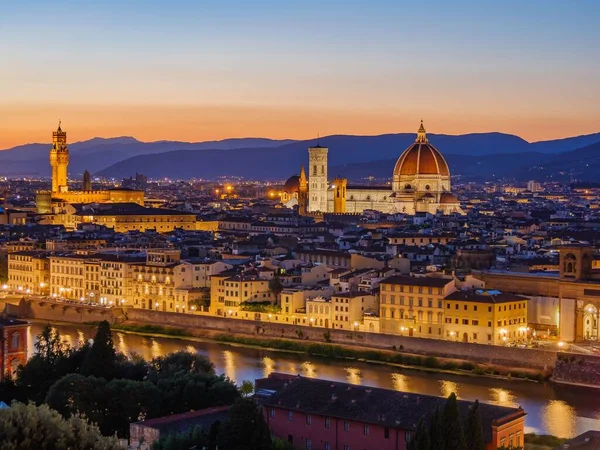 Talya Geceleyin Floransa Nın Güzel Bir Manzarası — Stok fotoğraf