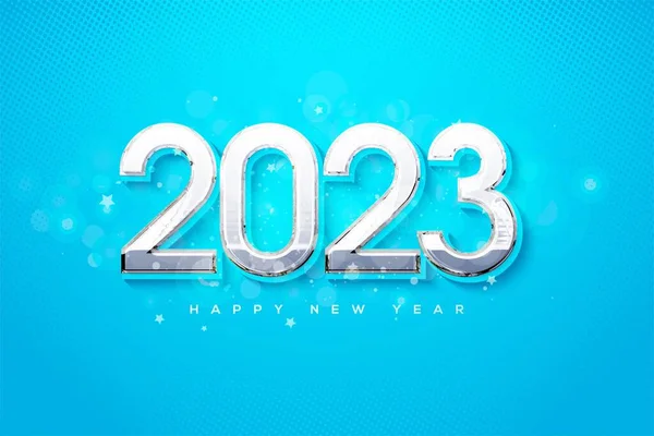 2023 Happy New Year Social Media Poster Classic White Numbers — Stock Photo, Image