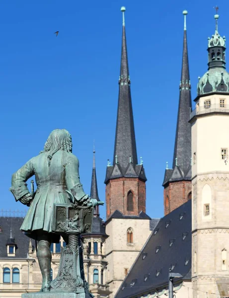 Georg Friedrich Händels Staty Halle Der Saale Tyskland — Stockfoto