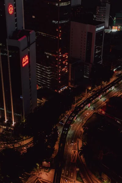 Eine Luftaufnahme Der Wolkenkratzer Stadtzentrum Von Kuala Lumpur Und Der — Stockfoto