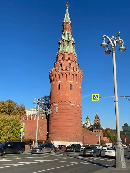 Вертикальне Зображення Кремлівської Вежі Зроблене Цегли — стокове фото