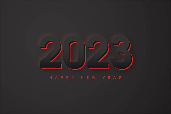 2023年のハッピーニューイヤーテクスチャで 黒の背景に黒の数字と赤の輝きがあり バナー グリーティングカード ポスターに最適です — ストック写真