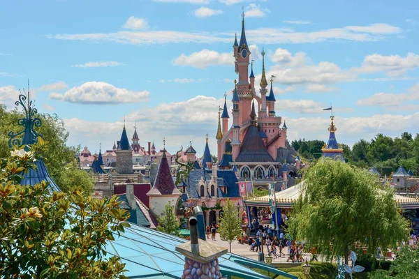 Uma Bela Vista Parque Temático Disneylândia Verão Paris França — Fotografia de Stock