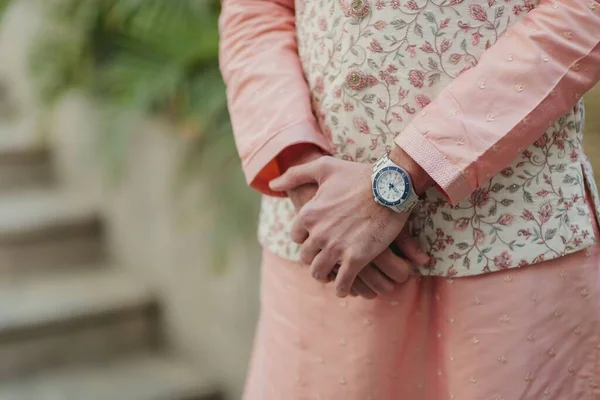 Ornaments Which Indian Groom Wears His Wedding Day — Stock Photo, Image