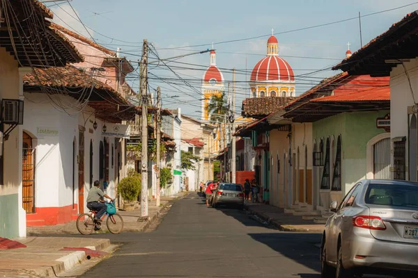 Een Lage Hoek Van Oude Gebouwen Granada Nicaragua — Stockfoto