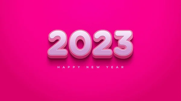 Ροζ Κλασικό Ευτυχισμένο Νέο Έτος 2023 Όμορφη — Φωτογραφία Αρχείου