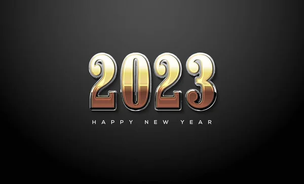 2023年新年快乐 背景为黑色 — 图库照片