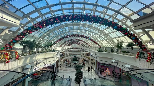Istanbul Most Luxurious Elite Shopping Mall Christmas New Year Decoration — Stock Photo, Image