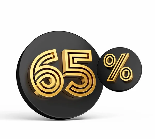 Illustration Percent Black Button Isolated White Background — Stock Photo, Image