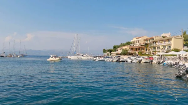 Ein Schöner Blick Auf Einen Hafen Dorf Kassiopi Auf Korfu — Stockfoto