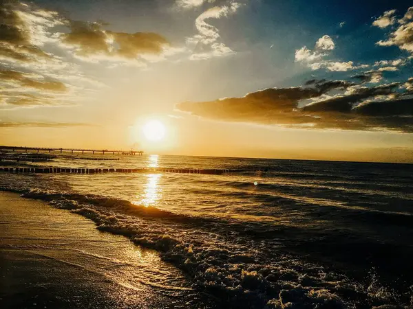 Sunset Sea Baltic Sea Shows Many Beautiful Side You Just — Stock Photo, Image