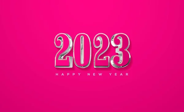 Simple Moderno Feliz Año Nuevo Número 2023 Con Fondo Rosa —  Fotos de Stock