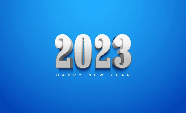 Mutlu Bir Yeni Yıl 2023 Sosyal Medya Afişi Mavi Arka — Stok fotoğraf