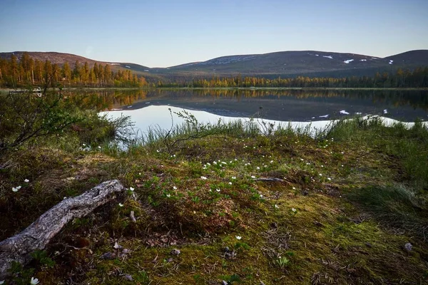Blauwe Lucht Boven Het Meer Pallastunturi National Park Fins Lapland — Stockfoto