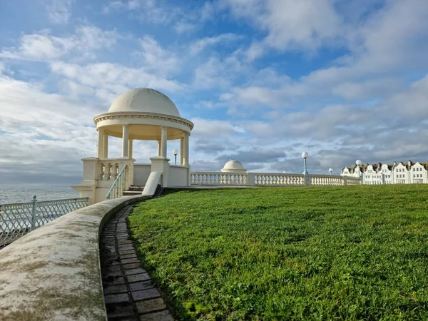 Beautiful White Gazebo Pavilion Beach Front Sea Bexhill Sea England — Stock Photo, Image