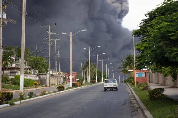 Terrible Incendie Réservoirs Carburant Dans Port Matanzas Cuba — Photo