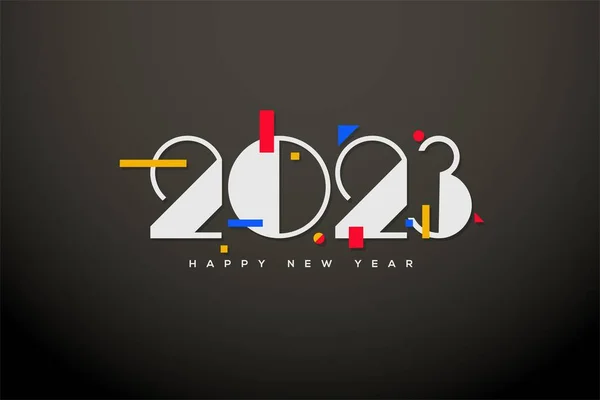 2023 Happy New Year Illustration White Numbers Isolated Dark Background — Stock Photo, Image