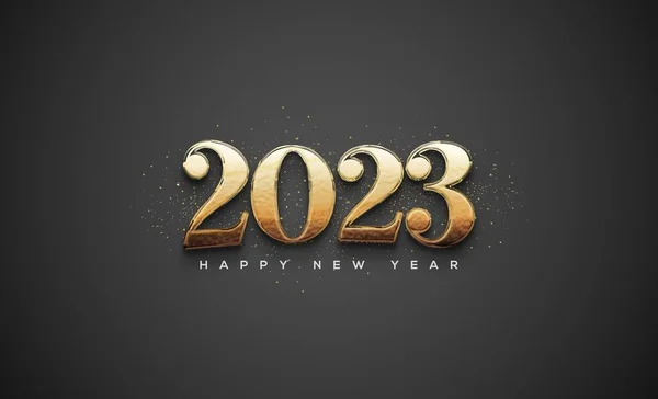 Happy New Year 2023 Classic Gold Numbers — Stockfoto