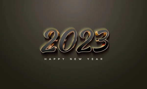 Klasszikus Szám 2023 Fekete Csomagolva Luxus Arany — Stock Fotó