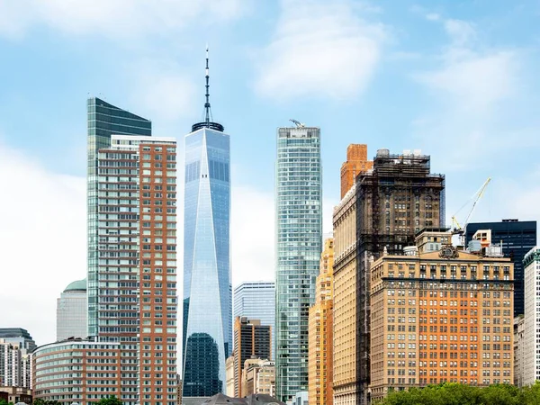 Flygplanskyline Över Centrala Manhattan New York City Usa — Stockfoto