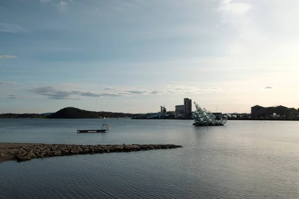 Norveç Oslo Monica Bonvicini Nin Yaptığı Heykelin Güzel Bir Manzarası — Stok fotoğraf