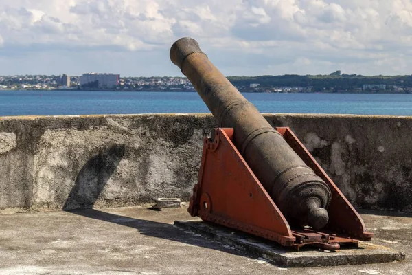 Старая Ржавая Пушка Территории Замка Сан Северино Матансас Куба — стоковое фото