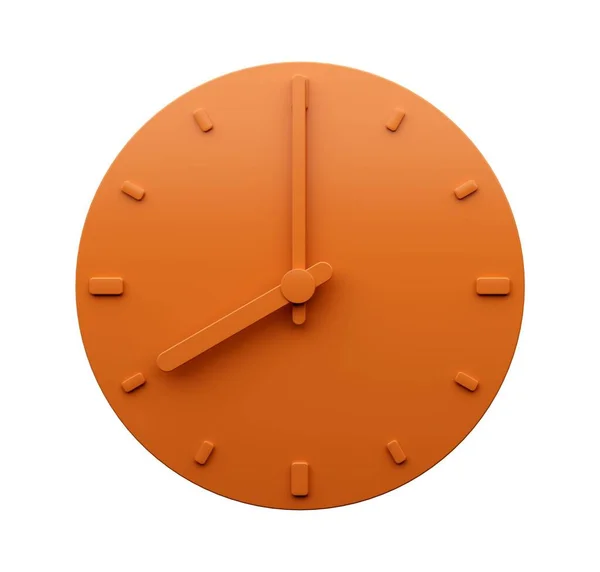 白い背景に隔離されたオレンジ色の時計に8時00分時の3Dレンダリング — ストック写真