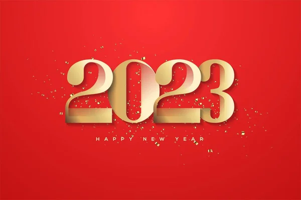 Una Textura Feliz Año Nuevo 2023 Con Hermosos Números Dorados — Foto de Stock
