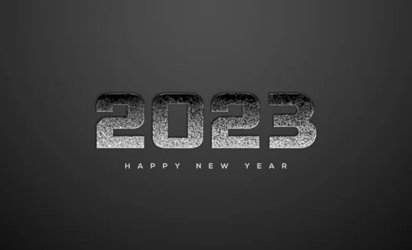 Happy New Year 2023 Gray Black Glitter — Fotografia de Stock