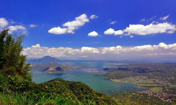 Fågelperspektiv Den Minsta Aktiva Vulkanen Världen Taal Volcano Batangas Philippines — Stockfoto