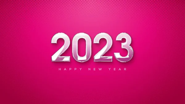 Happy New Year 2023 Background Soft White Red Color — Foto de Stock