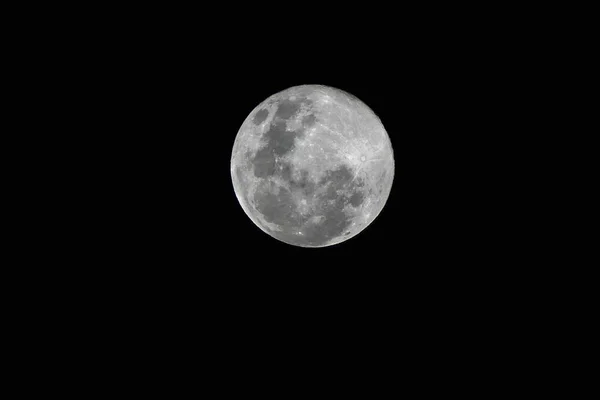 Мальовничий Знімок Повного Місяця Тлі Темного Нічного Неба — стокове фото