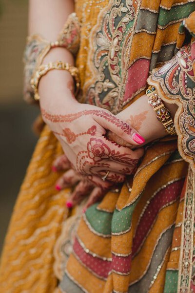 A beautiful Indian girl is getting ready for her wedding