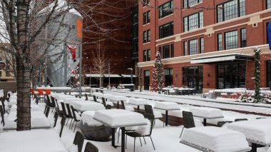 Minneapolis 'teki North Loop mahallesinin güzel bir fotoğrafı.