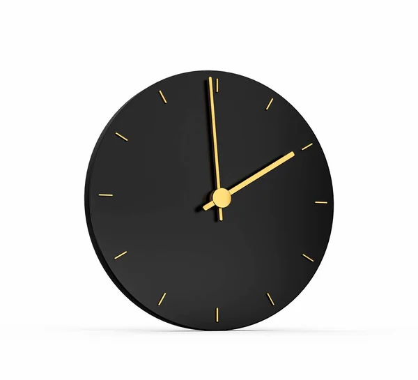 Das Premium Gold Und Black Clock Symbol Isoliert Auf Weißem — Stockfoto