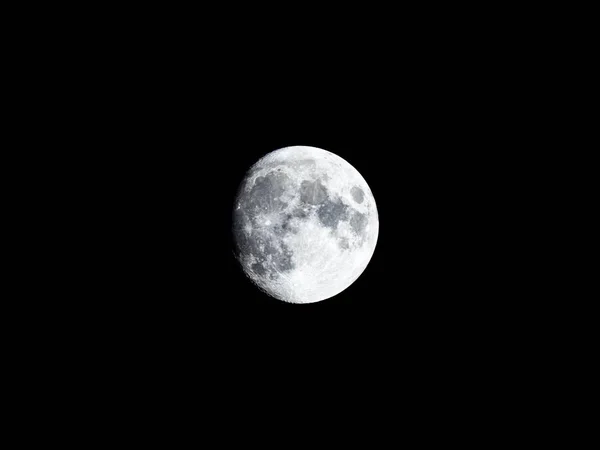 Uma Vista Panorâmica Bela Lua Durante Fase Gibbous Depilação — Fotografia de Stock