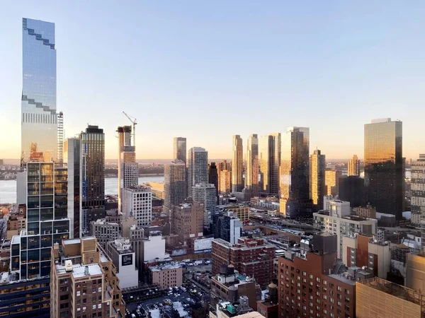 Hell Kitchen Buurt New York City Verenigde Staten Bij Zonsondergang — Stockfoto
