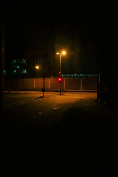 Plano Vertical Una Calle Por Noche — Foto de Stock