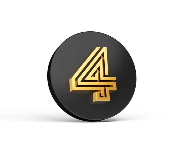 Illustration Number Black Button Isolated White Background — Stock Photo, Image