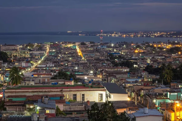 Widok Powietrza Matanzas Śródmieścia Godzinach Wieczornych Kuba — Zdjęcie stockowe