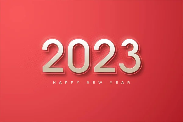 2023 Szczęśliwego Nowego Roku Tekstury Pięknymi Liczbami Owinięte Linii Czerwonym — Zdjęcie stockowe