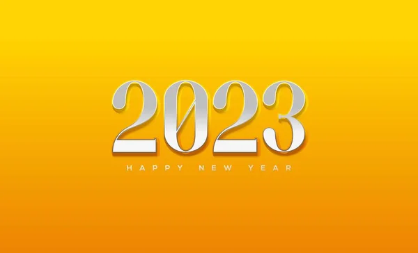 Feliz Año Nuevo 2023 Cartel Medios Sociales Con Números Oro —  Fotos de Stock