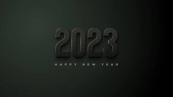 Black Number 2023 Happy New Year Elegant Bold — Stok fotoğraf